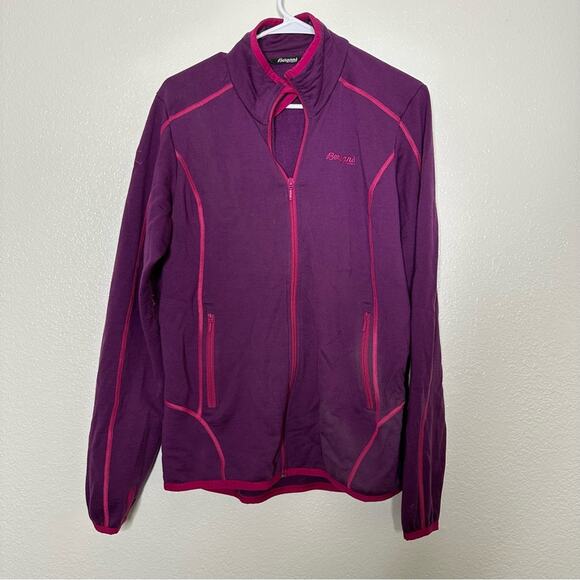 Bergans of Norway Purple Merino Wool Vikke Lady Zip Up Jacket Large - Picture 1 of 7
